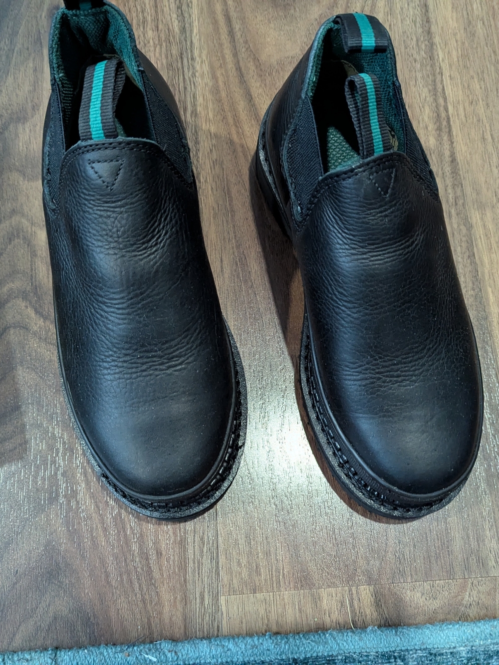 Women's Georgia Boot Black Leather Slip-On Work Boots